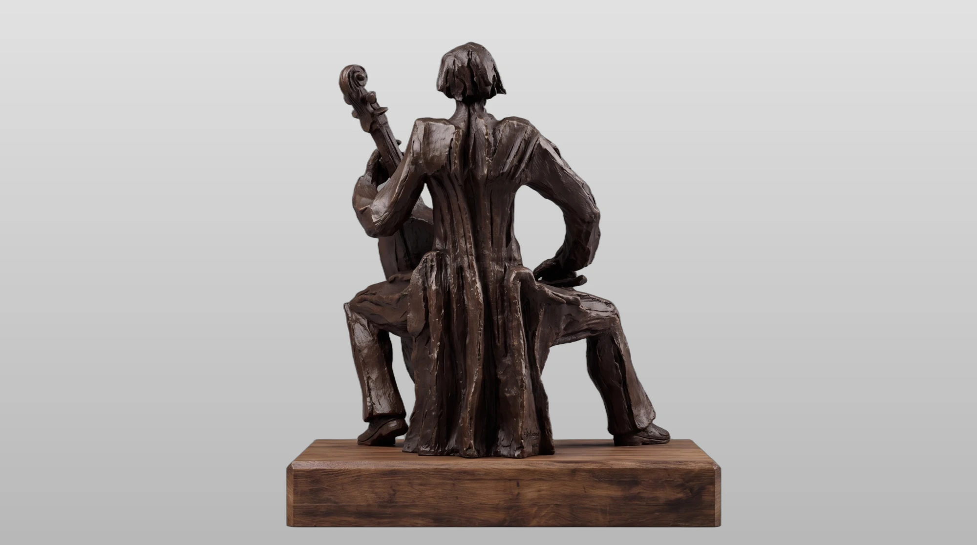 Le Violoncelliste (2017), sculpture d'Antoine Berberi, vue 2 sur 2