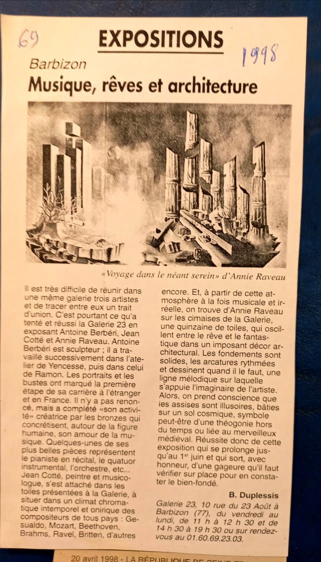 Press clipping: La République de Seine-et-Marne, 20 April 1998